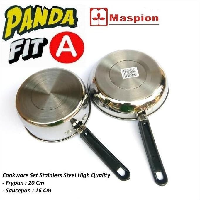 Laris Maxim/Maspion Panda Fit A Set Sauce Pan 16 Cm & Fry Pan 20 Cm