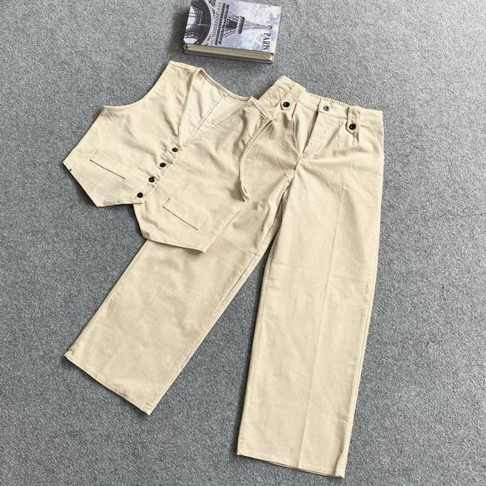 DWF Viora Set Rompi dan Celana Wanita Corduroy One Set Setelan Wanita Kekinian