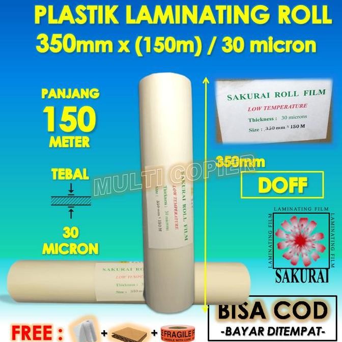 

Promo Plastik Laminating Film Roll Sakurai Doff 350 Mm X 150 M 30 Micron COD