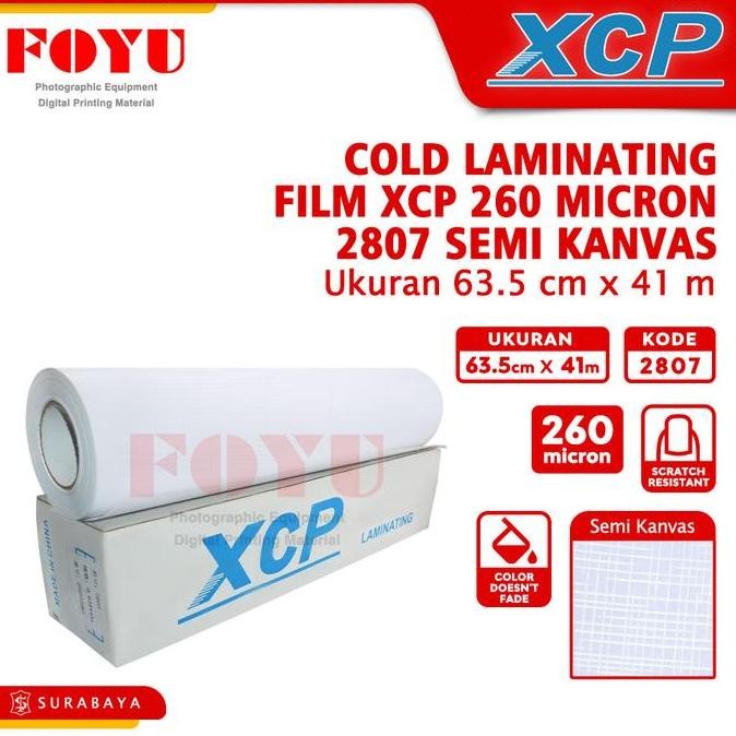 

Promo Plastik Laminasi Laminating Cold Dingin XCP 260 mic 63.5CMx41M Semi Kanvas 2807 COD