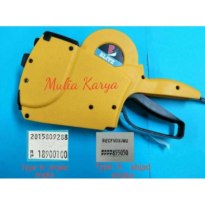 

Promo Paket Alat Mesin Italia Label Harga Blitz type A atau N COD