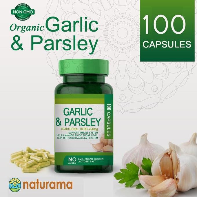 

Garlic Parsley Naturama 100 Kapsul Bawang Putih dan Peterseli