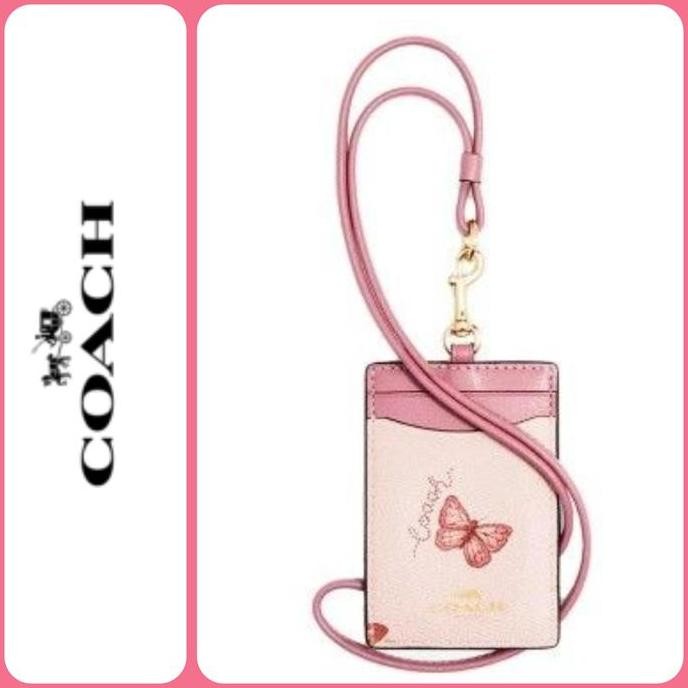 

NEW Gantungan kartu ID Card holder lanyard blossom pink butterfly print