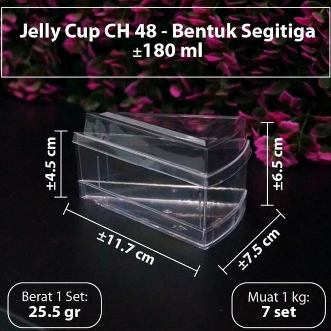 Sale!! Gelas Puding Dan Cake Isi 10 Pcs - Ch 48 / Cup Puding Segitiga /Mika