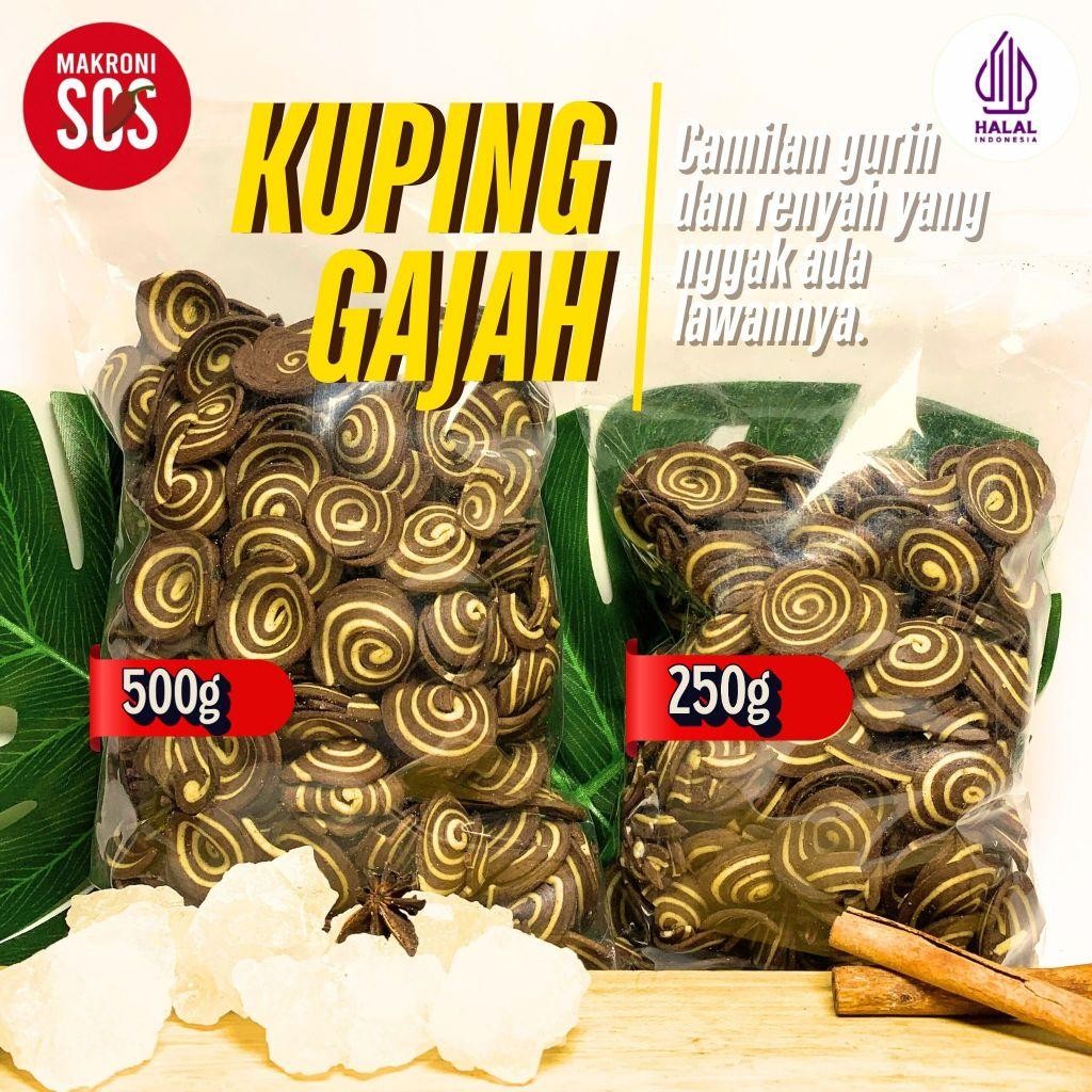 

250Gr Kuping Gajah Hitam 250Gr Kuping Gajah Hitam Rasa Manis Tekstur Renyah Berkualitas
