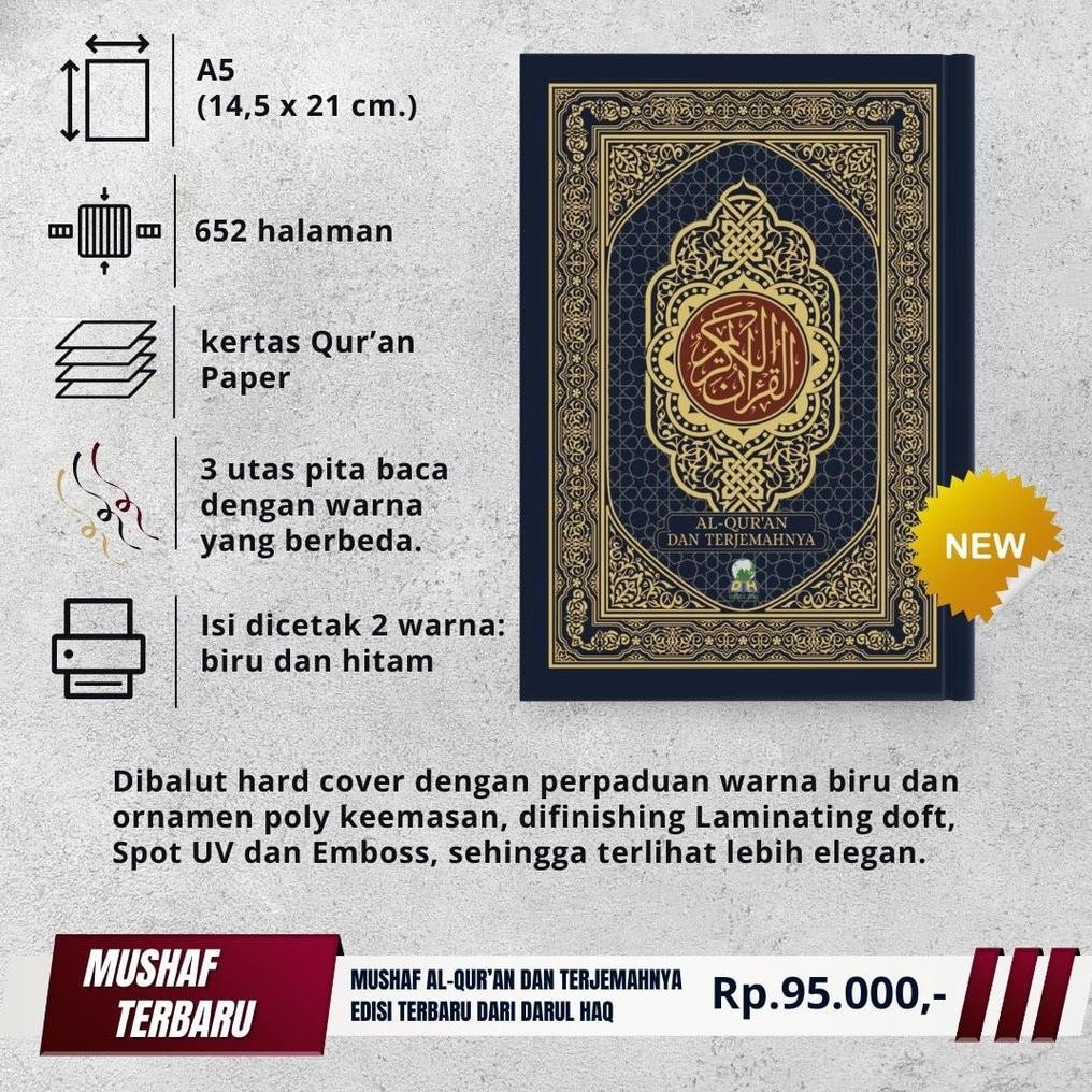 

MUSHAF AL - QUR`AN DAN TERJEMAHNYA Mushaf Al-Qur`an Edisi Luxury Penerbit : Darul Haq DiM