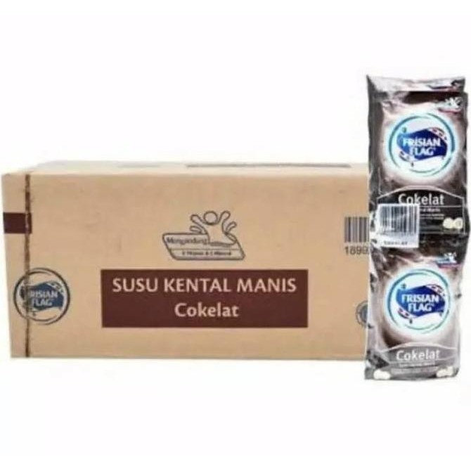 

Susu Kental Manis Frisian Flag Coklat Sachet Dus/ Susu Kental Manis Bendera 120 X 40G Sachet / Skm Coklat
