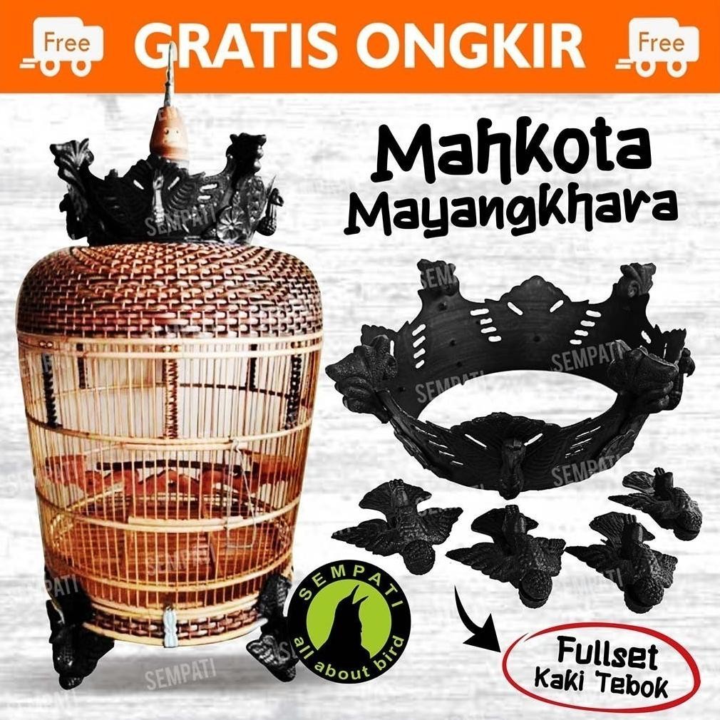 SEMPATI MAHKOTA SANGKAR PERKUTUT MAHKOTA KANDANG PERKUTUT FULL SET KAKI TEBOK BLACK KLASIK MAHKOTA S