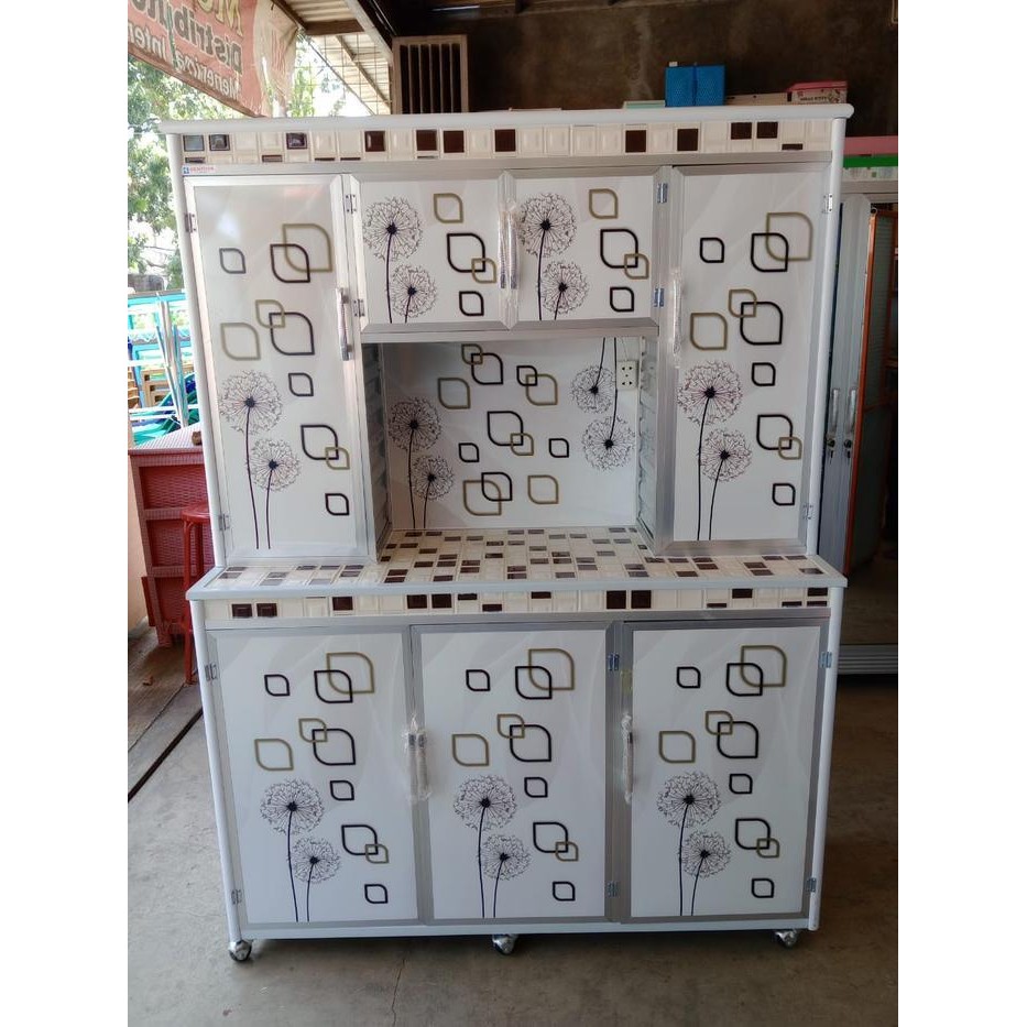 Rak Piring Alumunium Pintu 4 Lemari Piring Pintu 4 Alumunium