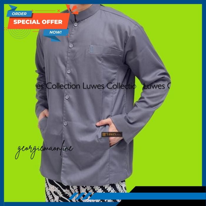 JASKO PRIA LENGAN PANJANG BAJU KOKO MUSLIM PRIA DEWASA SEMI JAS LENGAN PANJANG POLOS KATUN TOYOBO BO