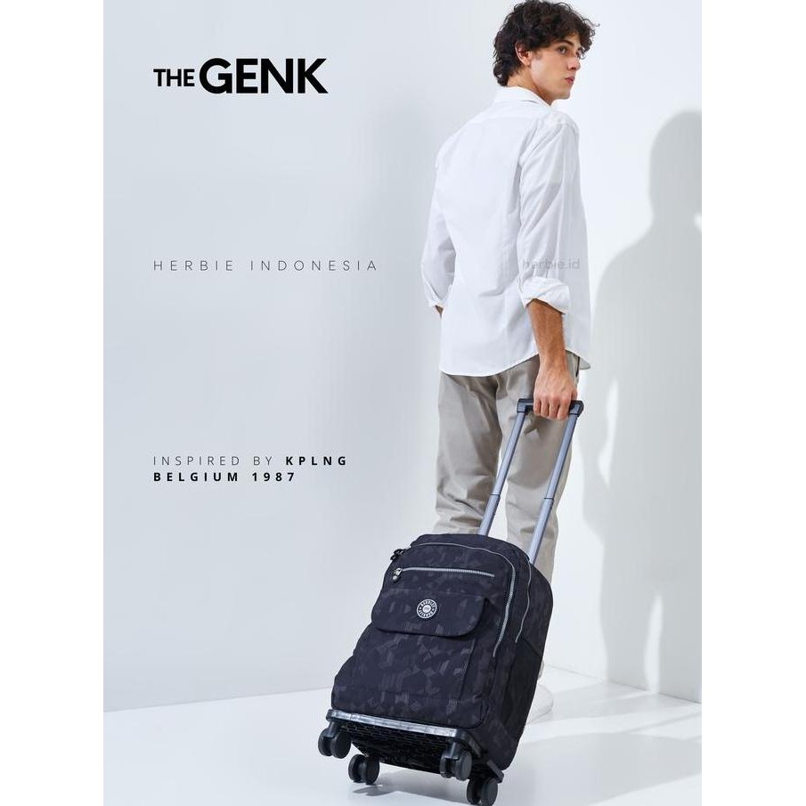 TAS RANSEL TROLI BARLEY KIPLING GENK BELGIA ORIGINAL KABIN RODA IMPORT