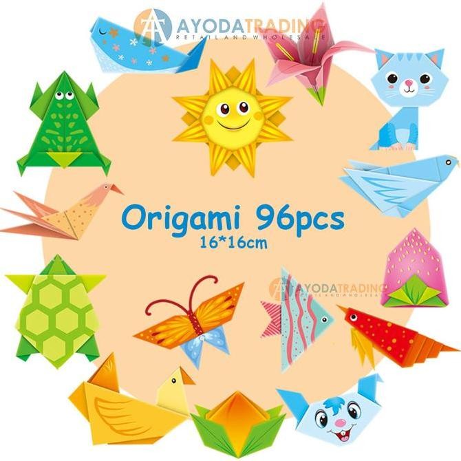 

new !!! Origami 96pcs DIY Melipat Kertas Anak