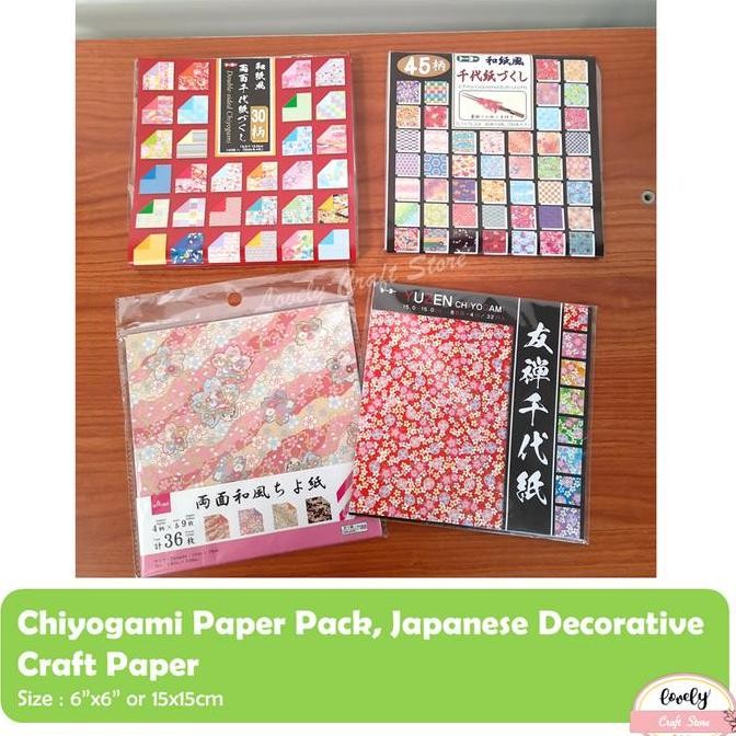 

new !!! [ORIGINAL JEPANG] Yuzen Chiyogami Paper Pack 15x15cm, Japanese Paper Pack Origami Paper Decorative Craft Paper for Scrapbooking Journaling, etc