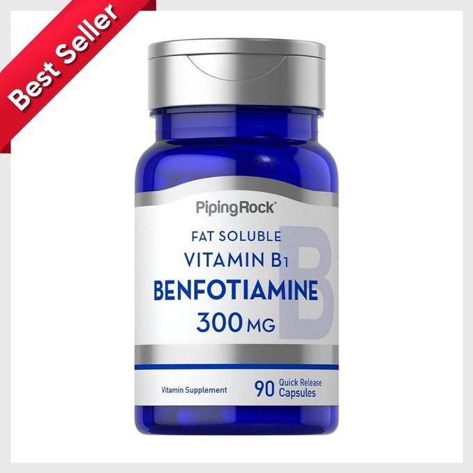 NEW Pipingrock Benfotiamine 300mg | 90 Capsules | Fat Soluble Vitamin B1