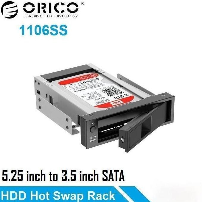 TERBARU - ORICO 1106SS Internal 5.25 inch Sata HDD Mobile Rack Original