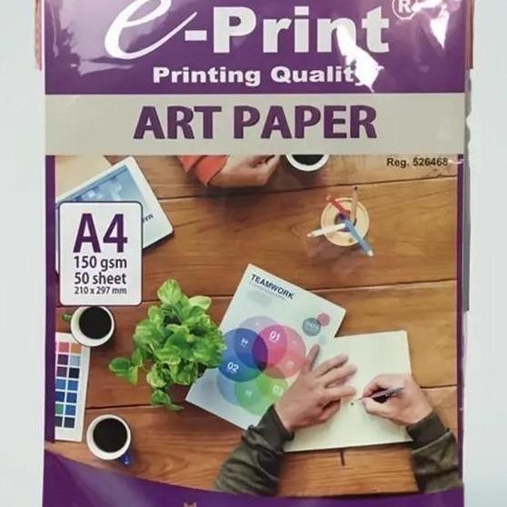 

new !!! Art Paper e-Print A4 150gsm 50sheet Kertas Art Paper 2400dpi 50 lembar Putih Kantor Printer Stationery