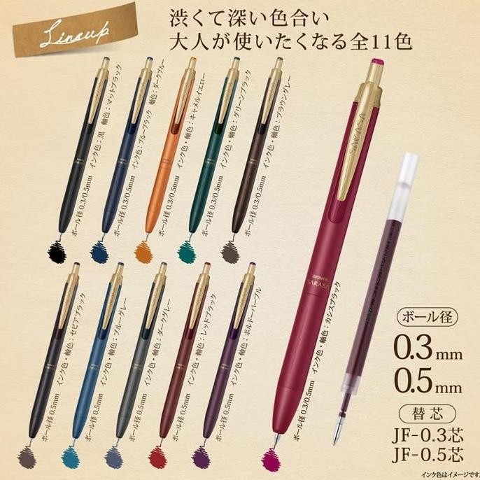 

TERMURAH - Zebra Sarasa Grand 0.3 0.5 mm Gel Pen Vintage Color PJJ57 PJJH57