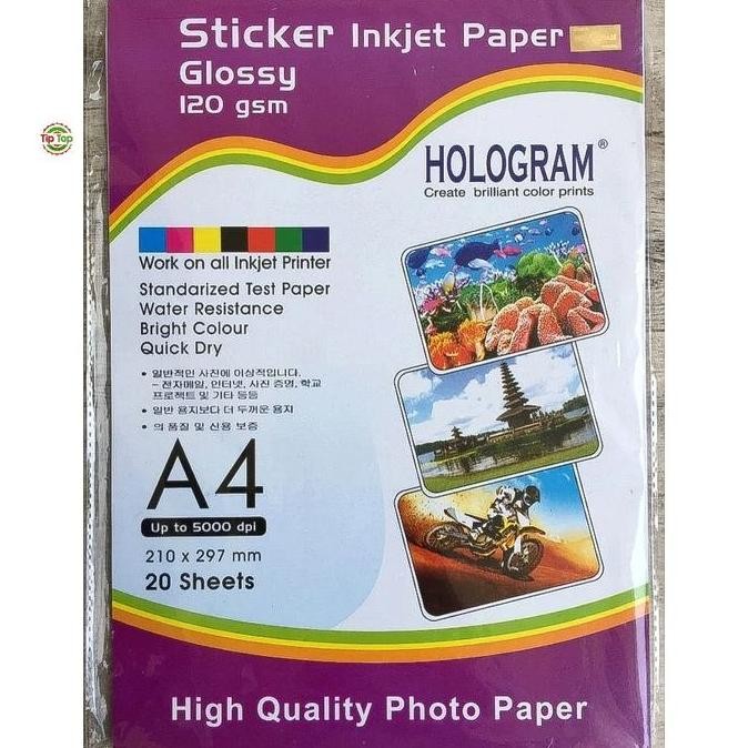 

new !!! HOLOGRAM Glossy Sticker Paper / Sticker Inkjet Paper Glossy A4 120 Gsm
