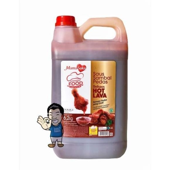 

MamaSuka Saus Sambal Pedas Delisaos Hot Lava Halal- Chili Sauce 62 Kg