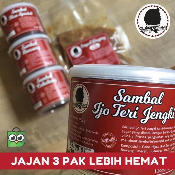 

Sambal Ijo Hijau Teri Jengki Padang Jajanan Eyang Wiwiek - PAKET 3 PAK
