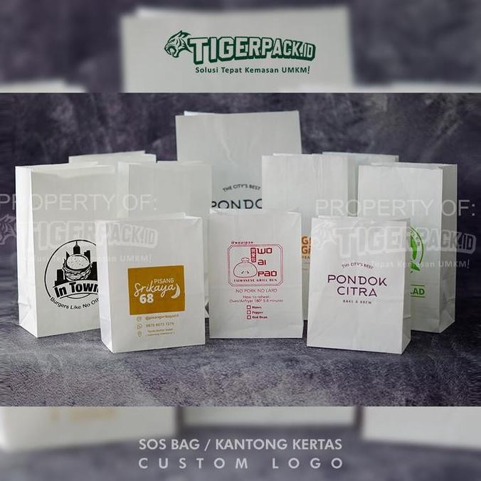 

new !!! Kantong kertas / paperbag food plus sablon size XL