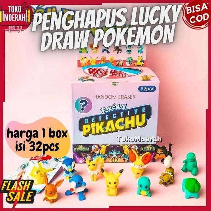 

TERBARU - PENGHAPUS POKEMON 1 BOX 32 pcs PENGHAPUS MISTERI LUCKY BOX POKEMON COD