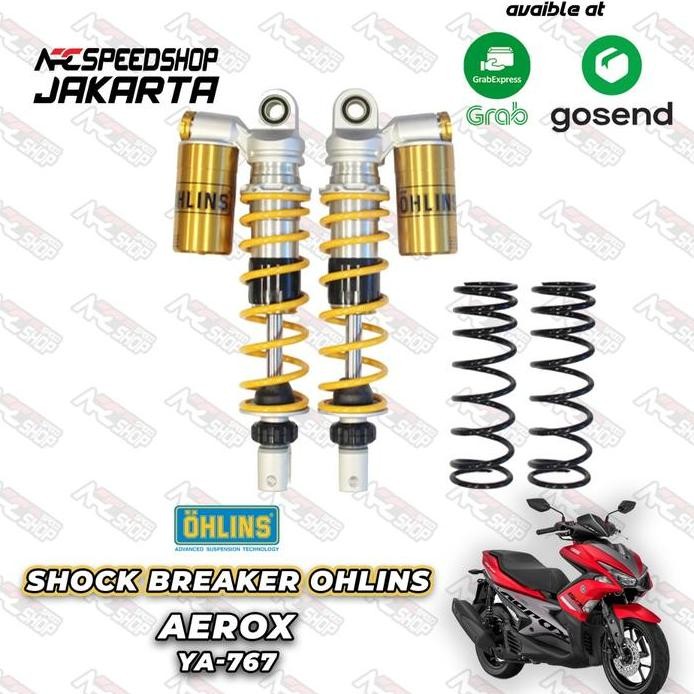 new Shock Breaker Ohlins Yamaha Aerox 155 Dual Spring Original YA 767 murah