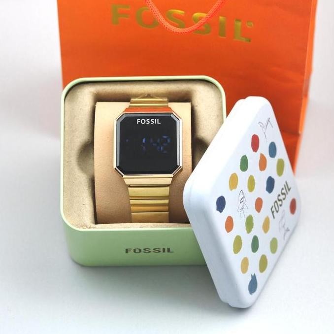 Bisa COD Jam Tangan Wanita Fossil LED Tali Rantai Free Box Kaleng