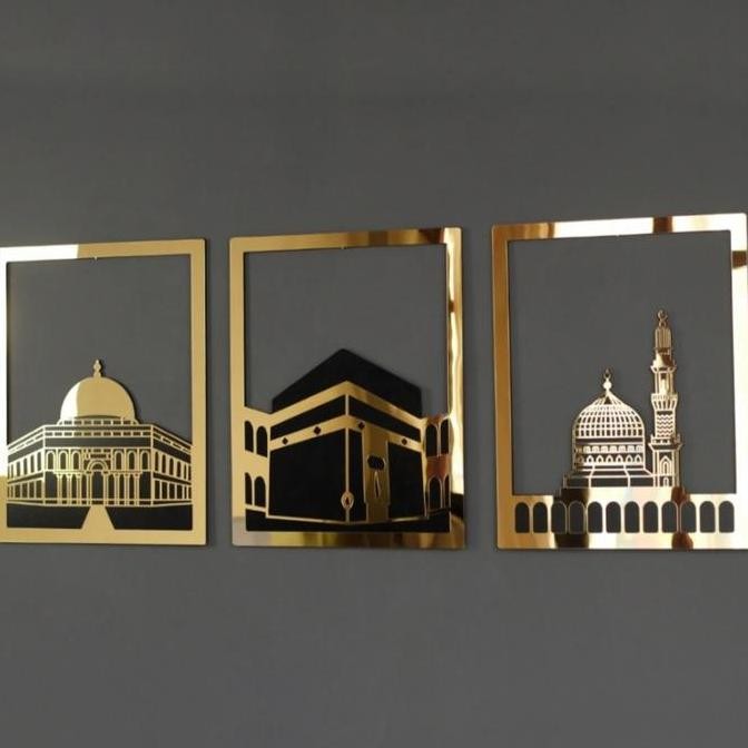 TERBARU - Hiasan Dinding Masjid Al Aqsa, Al-Haram, An-Nabawi Acrylic Aesthetic / Dekorasi Islami Din