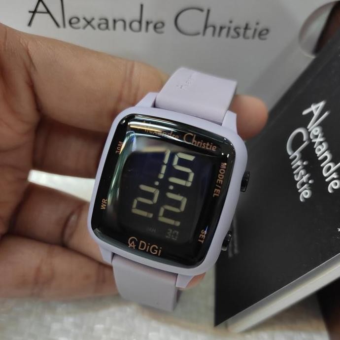 Jam Wanita DIGITAL ORIGINAL Alexandre Christie Ac 9369 LH Rubber St
