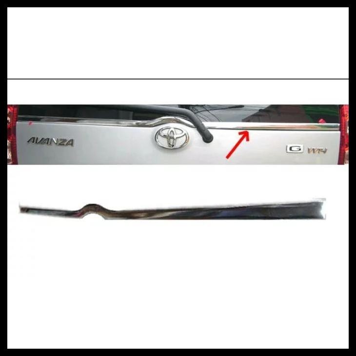 TERBARU LIS LIST KACA PINTU BAGASI BELAKANG MOBIL TOYOTA AVANZA / DAIHATSU XENIA 2006 - 2011 CHROME 