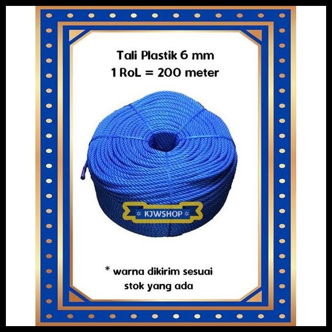

TERMURAH TALI TAMPAR GROSIR 1 ROL UKURAN 6 MM TALI TAMBANG PLASTIK SERBAGUNA !!!