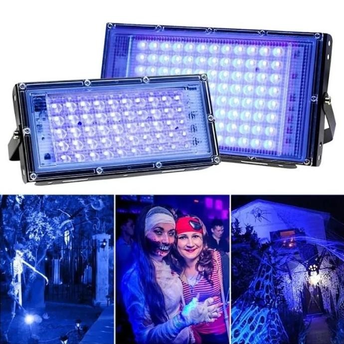 tersedia lampu sorot led uv 50w + saklar kabel on off - lampu dekorasi taman outdoor