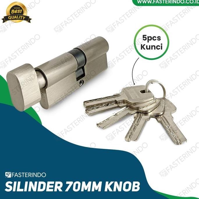 New Cylinder Knob Kunci Pintu 70mm - Silinder Pengaman Rumah/Kantor