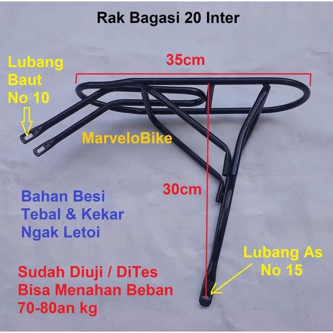 SALE RAK BAGASI BELAKANG SEPEDA LIPAT 20 INCH BESI BONCENGAN BELAKANG