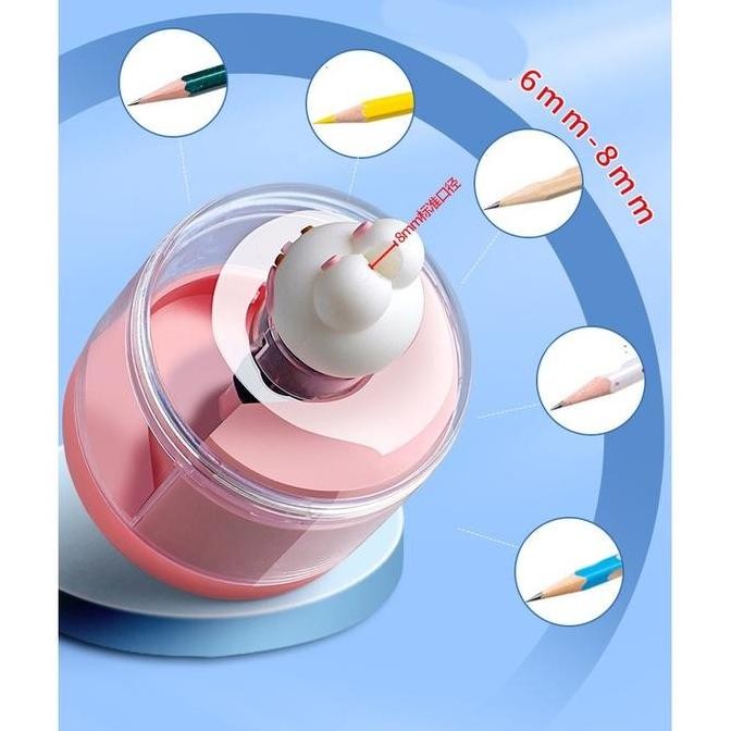 

Rautan Pensil Elektrik Peraut / Serutan Pensil Otomatis Peruncing Pensil Berputar Tenaga Baterai Electric Pencil Sharpener NS