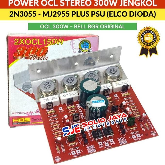KIT POWER OCL 300W STEREO JENGKOL 2N3055 MJ2955 PLUS PSU ELCO DIODA - POWER AMPLIFIER OCL STEREO 2X1