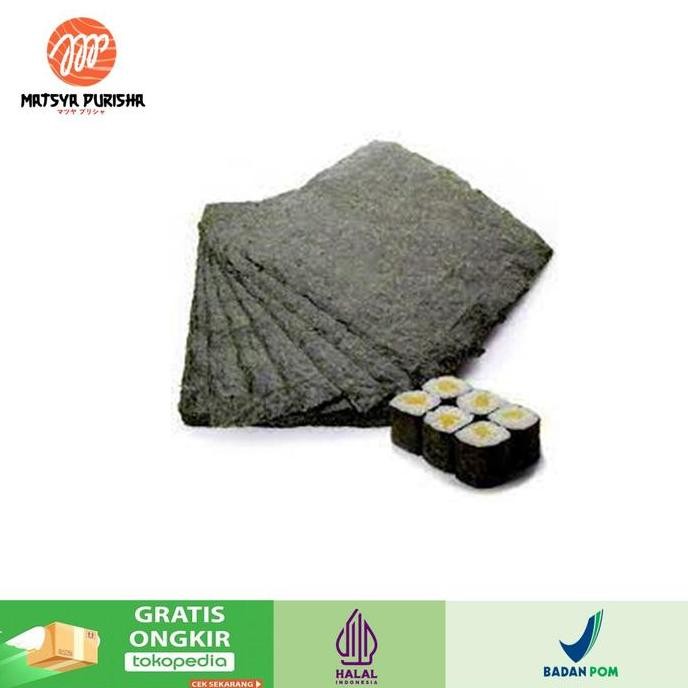 

Sushi Nori Seaweed Rumput Laut Halal @50 Pcs / Sushi Nori Sheet Gold 50 Pcs Kualitas Terbaik Harga Termurah