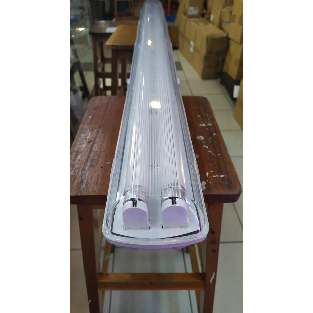 Kap Lampu Waterproof T8 18W / Kap Lampu Tl Plus Lampu 18W Ecova