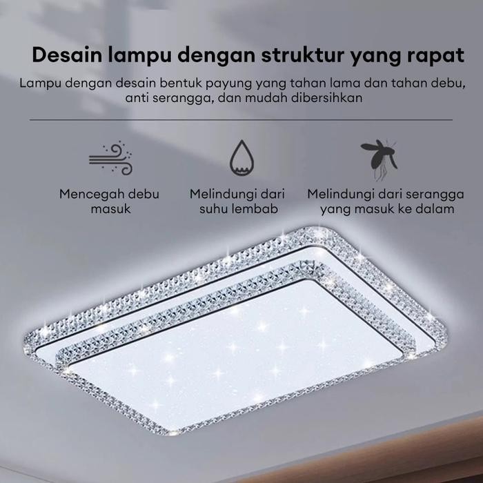Lampu Plafon Minimalis Moder Rumah Lampu Downlight Pvc Plafon Led 3 Warna Ceiling Lights Jarak Jauh 