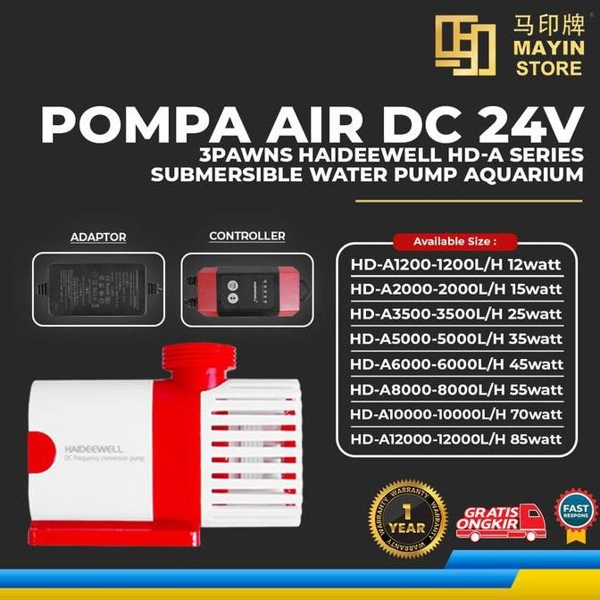 baru pompa air ac haideewell 3pawns celup submersible inverter mini 220v