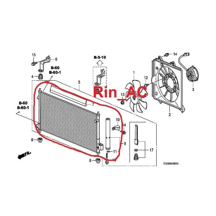 baru kondensor ac mobil honda jazz rs ge8 2009-2013 condensor original plug & play