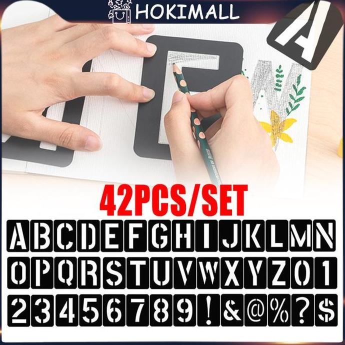 

CETAKAN HURUF ANGKA PLASTIK 42PCS STENCIL CAT SEMPROT ASLI