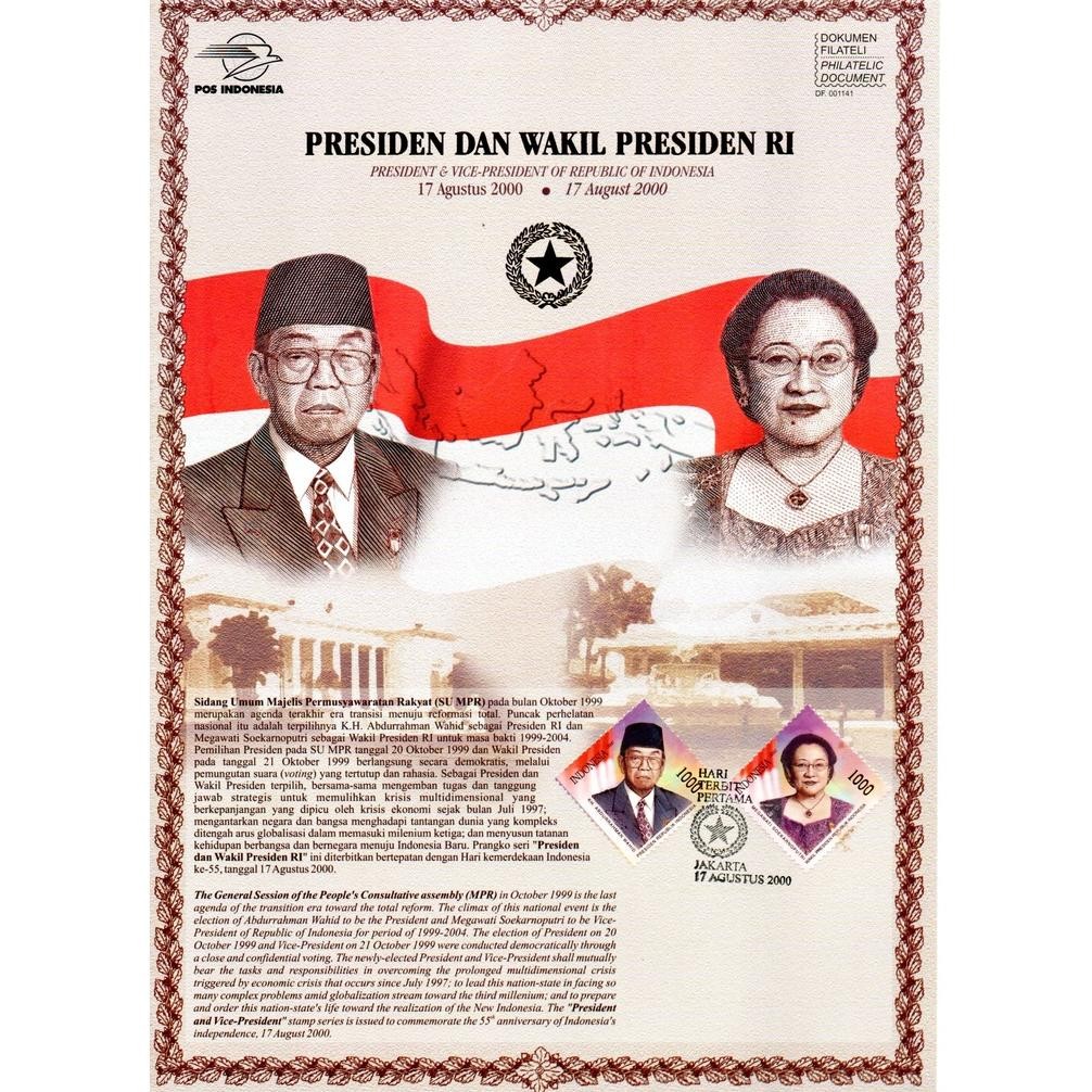 

Dwl-49 Dokumen Filateli Presiden Indonesia Gus Dur Mega Megawati Khusus Special 2000