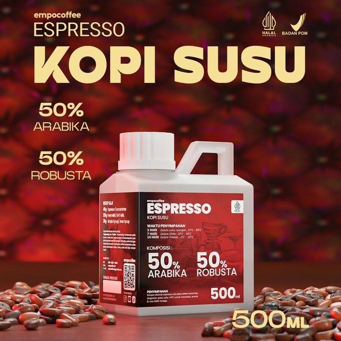 

READY ESPRESSO CONCENTRATE 500ML ARABIKA ROBUSTA 50:50 KOPI SUSU SIAP SAJI