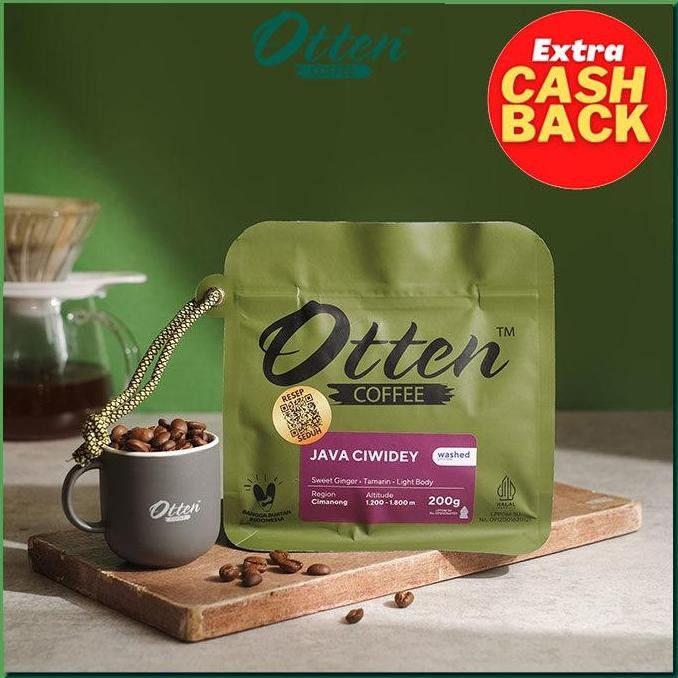 

READY KOPI ARABIKA JAVA CIWIDEY 200GR BIJI/BUBUK OTTEN COFFEE ROASTED BEAN