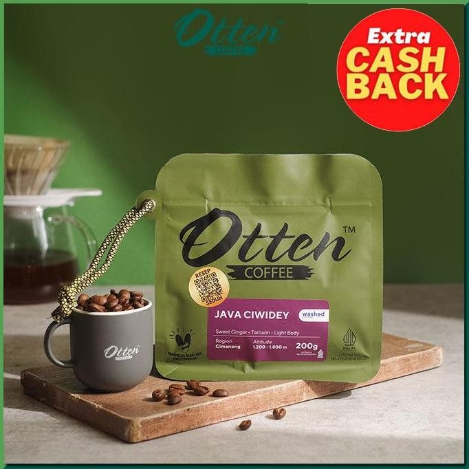 

READY KOPI ARABIKA JAVA CIWIDEY 200GR BIJI/BUBUK OTTEN COFFEE ROASTED BEAN