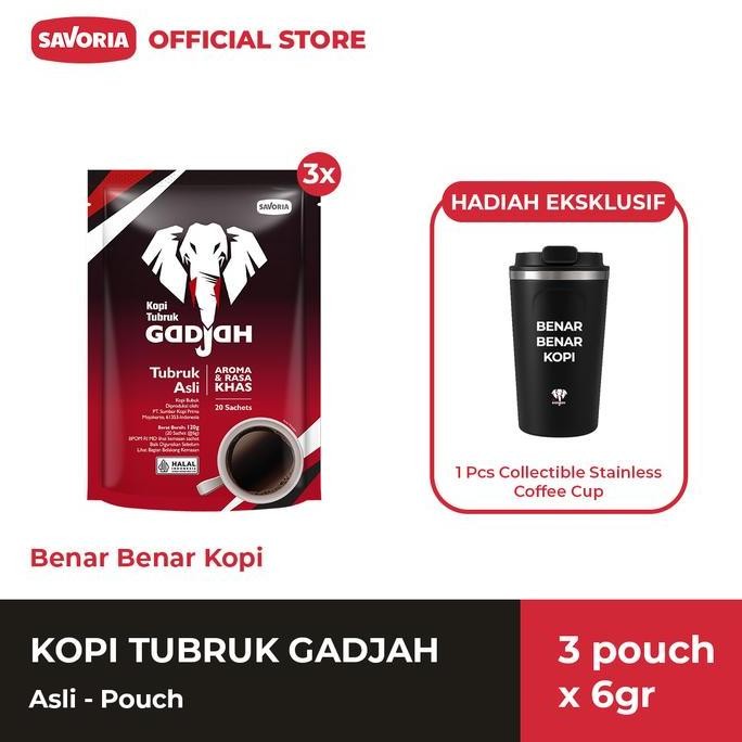 

READY KOPI TUBRUK GADJAH 60 SACHET + BONUS CANGKIR STAINLESS LIMITED EDITION