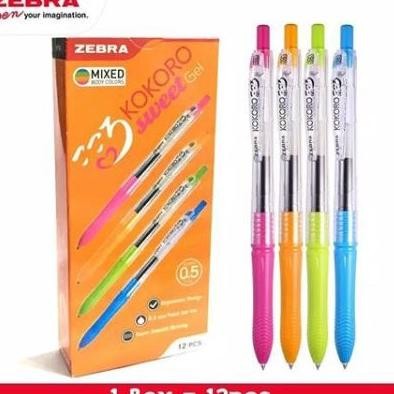 

12Pc Pulpen Gel Zebra Kokoro Sweet Gel Bolpoin Kokoro 0.5Mm