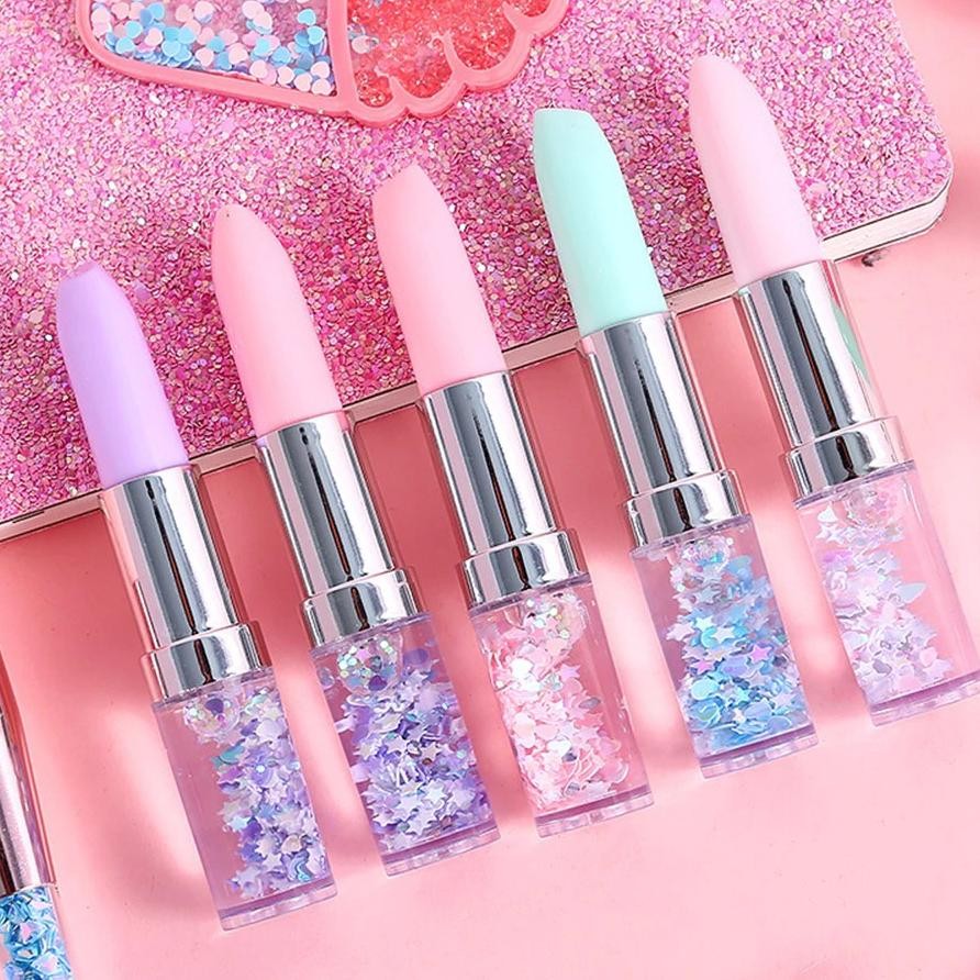 

1 Lusin Pulpen Gel Glitter Motif Lipsti Lucu Imut Bolpen Gel Kter Lipstik Aa138